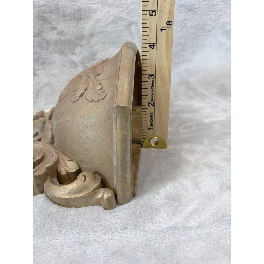 Vintage Homco Wall Pocket Planter Gold Ornate Hollywood Regency‎ USA